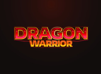 fantasy 3d golden red dragon warrior text effect