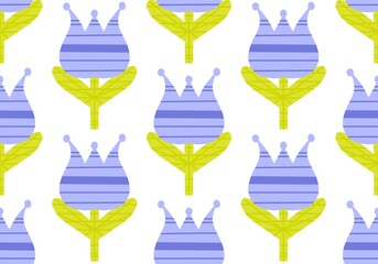 Geometric floral seamless pattern with flower for wallpaper and fabrics and textiles