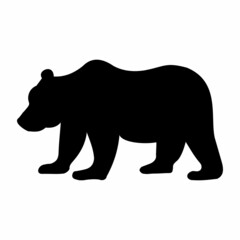 Obraz na płótnie Canvas Big bear animal, black isolated silhouette icon