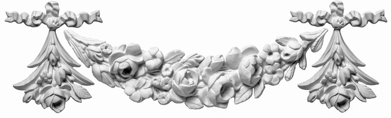 decoration item made of white plaster