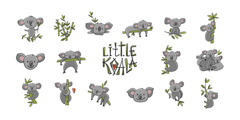 Little Koala Family. Collection for your design © Kudryashka