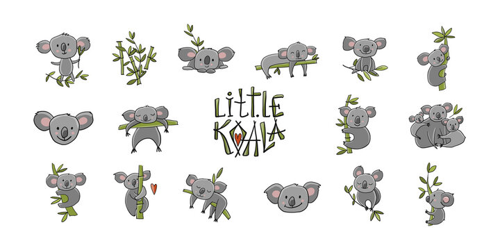 Little Koala Family. Collection for your design