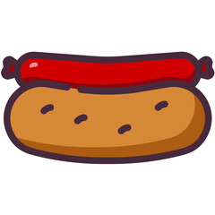 hotdog line icon