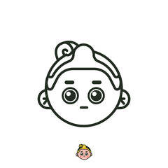 javanese face logo for art business. Vintage funny logos with face man