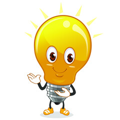 lamp mascot cartoon in vector