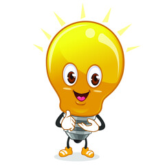 lamp mascot cartoon in vector