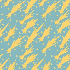 Kids seamless pattern for moon and stars for fabrics and textiles and linens and gifts and cards 