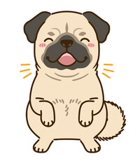 喜ぶパグ（フォーン）