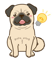 思い付くパグ（フォーン）