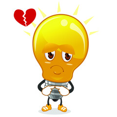 lamp mascot cartoon in vector