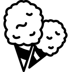 cotton candy solid line icon