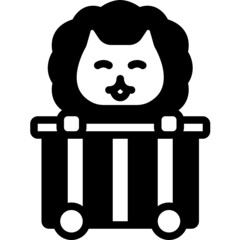 lion solid line icon