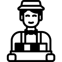 man solid line icon