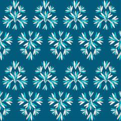 Mexican ornament with decorative flowers. Seamless pattern. Ethnic boho ornament. Vector illustration for web design or print. - 477440550