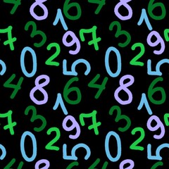 Kids seamless pattern with numbers for kids and fabrics and textiles and packaging and gifts and cards and linens 