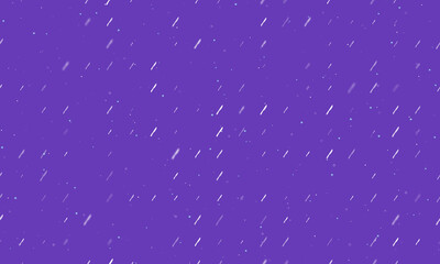 Seamless background pattern of evenly spaced white kitchen knife symbols of different sizes and opacity. Vector illustration on deep purple background with stars