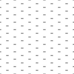 Square seamless background pattern from geometric shapes. The pattern is evenly filled with black 2022 year symbols. Vector illustration on white background