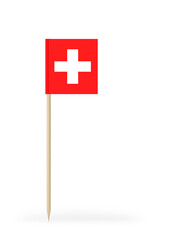 Small Flag of Switzerland on a Toothpick