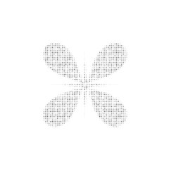 The abstract star symbol filled with black dots. Pointillism style. Vector illustration on white background