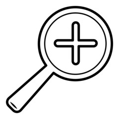 Fototapeta premium Magnifier Flat Icon Isolated On White Background