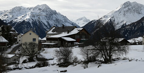 mountain village in winter.... Bos-cha