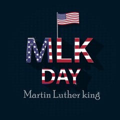 Martin Luther King MLK day text template USA national holiday. vector illustration - obrazy, fototapety, plakaty