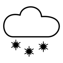 Snow And Cloud Flat Icon Isolated On White Background
