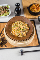 Asian Food Pad Thai Wok Flavor Pasta Rice Chicken Shrimp Perfect Plate Salad