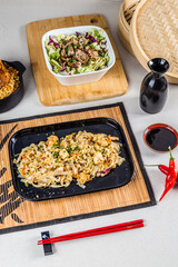 Asian Food Pad Thai Wok Flavor Pasta Rice Chicken Shrimp Perfect Plate Salad