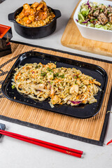 Asian Food Pad Thai Wok Flavor Pasta Rice Chicken Shrimp Perfect Plate Salad