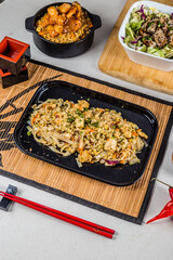 Asian Food Pad Thai Wok Flavor Pasta Rice Chicken Shrimp Perfect Plate Salad