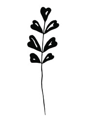 Black herb. Vector clipart. Hand drawn