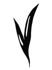 Black herb. Vector clipart. Hand drawn