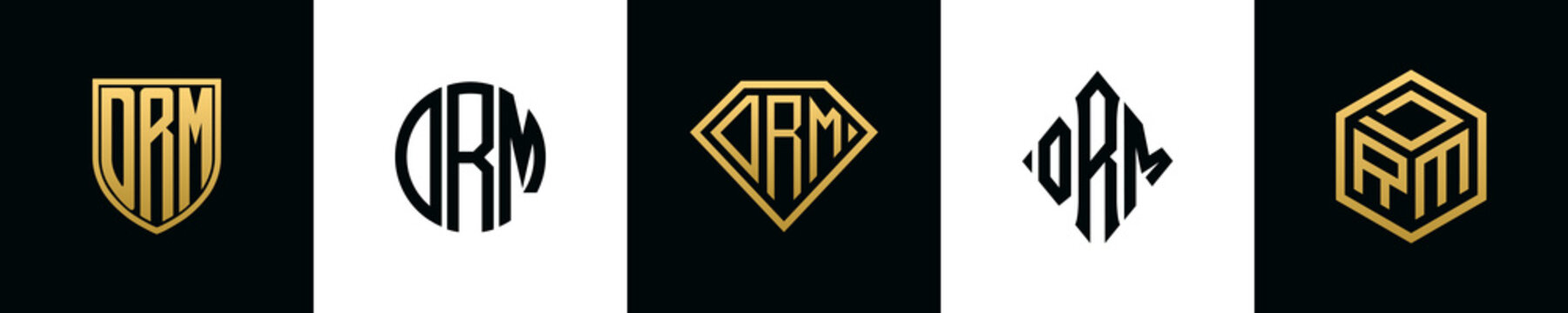 Initial letters DRM logo designs Bundle
