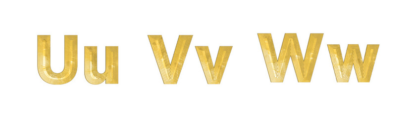 Vector golden 3D alphabet.	