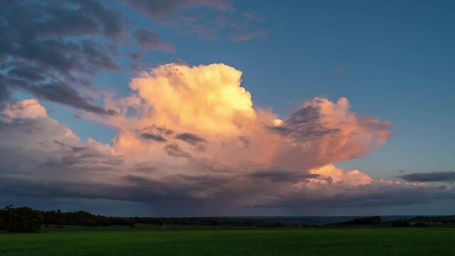 Cumulonimbus Cloud Moving Sunset Timelapse