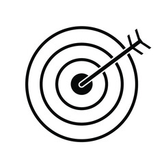 Hitting the target icon. Dart arrow. Winner concept. Business success. Flat sign. Vector illustration. Stock image. EPS 10.