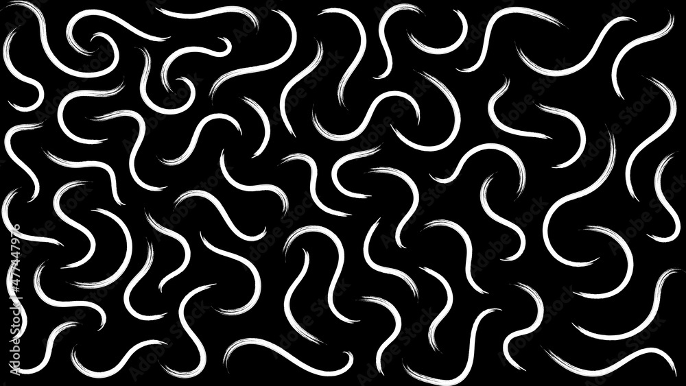 Poster seamless pattern of white brush strokes. abstract background for printing. swirling white lines on a