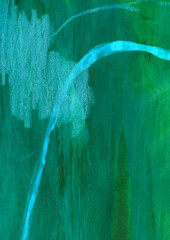 Green background with space for text, handdrawn abstract painting