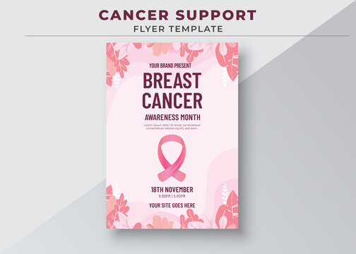 Breast Cancer Awareness Month, Breast Cancer Support Group Flyer, Cancer Support Group Flyers Template