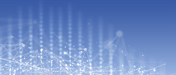 Quantum processing. Deep learning artificial intelligence. Future new technology  for business or science presentation