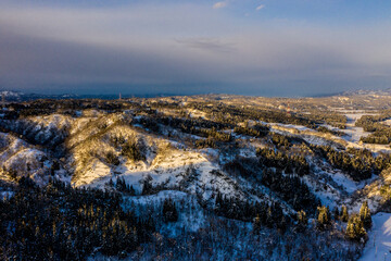 Beautiful snowy landscape of Tokamachi, Niigata by aerial photography_25