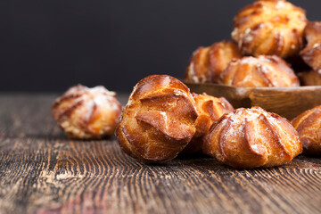 delicious choux pastry with powdered sugar