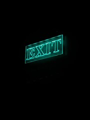 sign exit night neon
