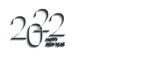 simple minimalist new year 2022 line style banner design