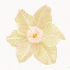 Watercolor, illustration of a narcissus flower on a white background, isolated flower