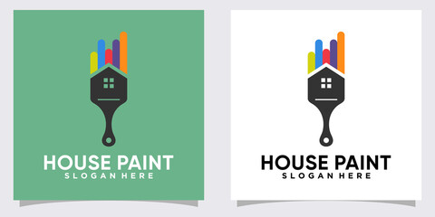 house paint logo design with unique and creative concept