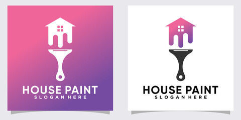 house paint logo design with unique and creative concept