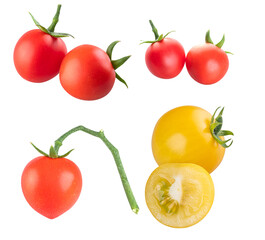 Cherry tomatoes isolated on a white background