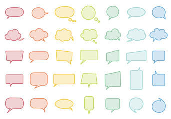 シンプルふきだしセット（パステルカラー）